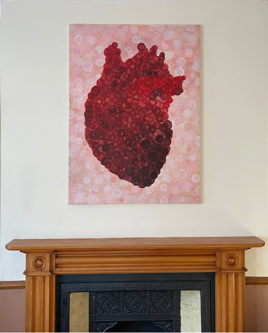 pink heart canvas